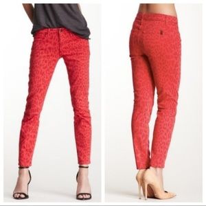 Joes Jeans Womens High Water Skinny Ankle Jeans Cherry Leopard size 26